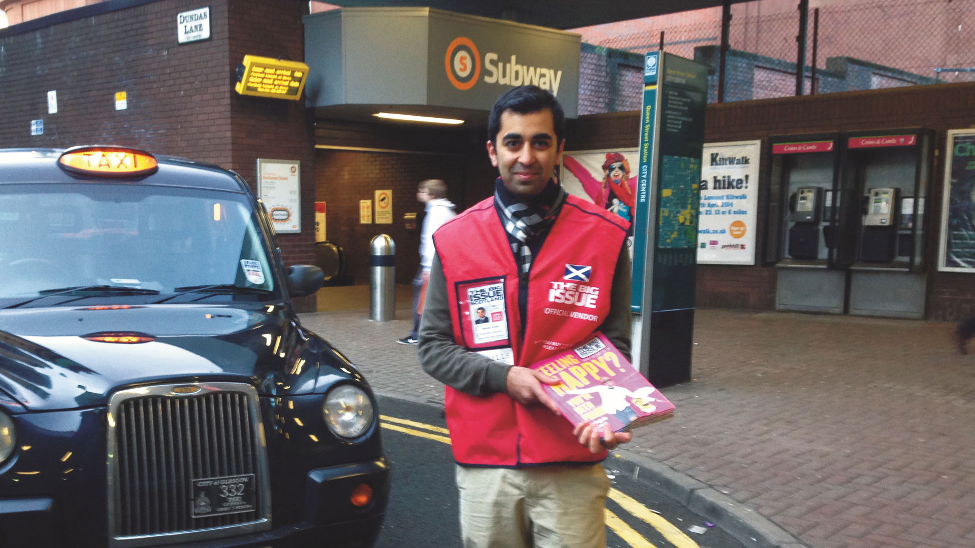 Humza Yousaf selling The Big Issue in Glasgow
