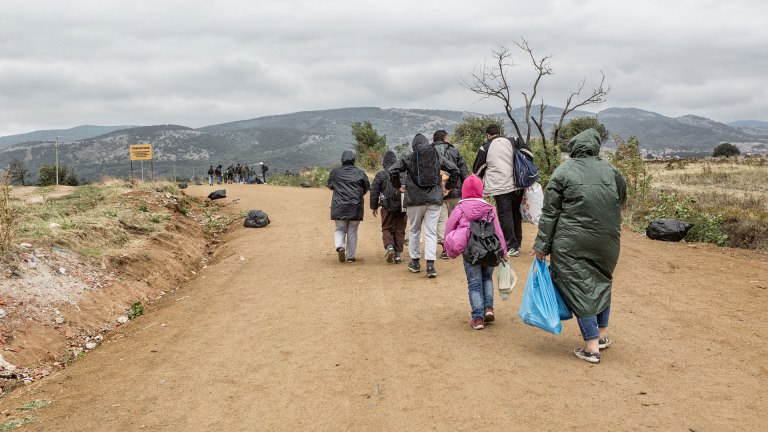 Refugees on the road