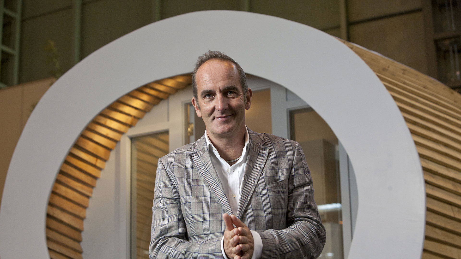 Kevin McCloud at the Grand Designs exhibition