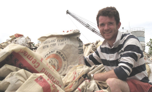 James Munro Boon with pre-Elephant Branded cement sacks