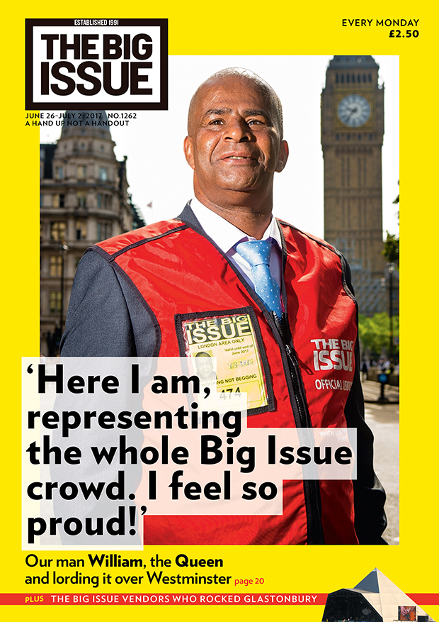 Big Issue vendor William, the Queen, and Lording it over Westminster