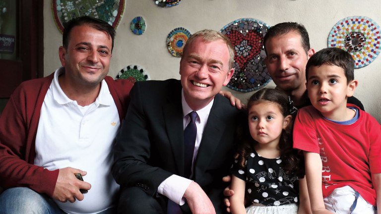 Tim Farron on the campaign trail