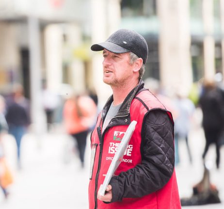 Big Issue vendor Dean Wiliams