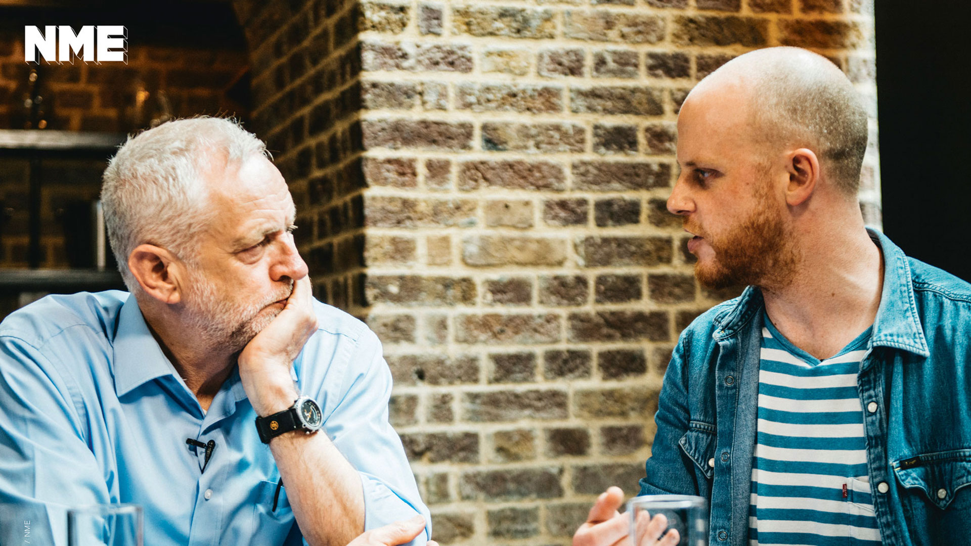 NME editor Mike Williams and Jeremy Corbyn