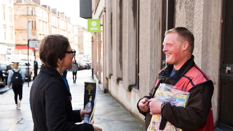 Big Issue vendor Daniel Collins