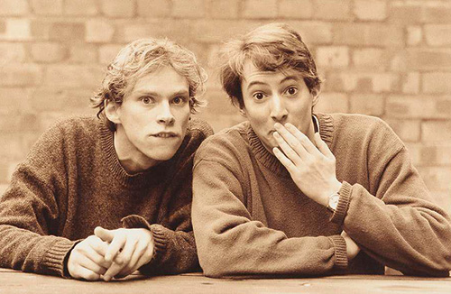 Robert Webb and comedy partner David Mitchell in Cambridge in the mid-‘90s, in a photograph taken to promote their first two-man show