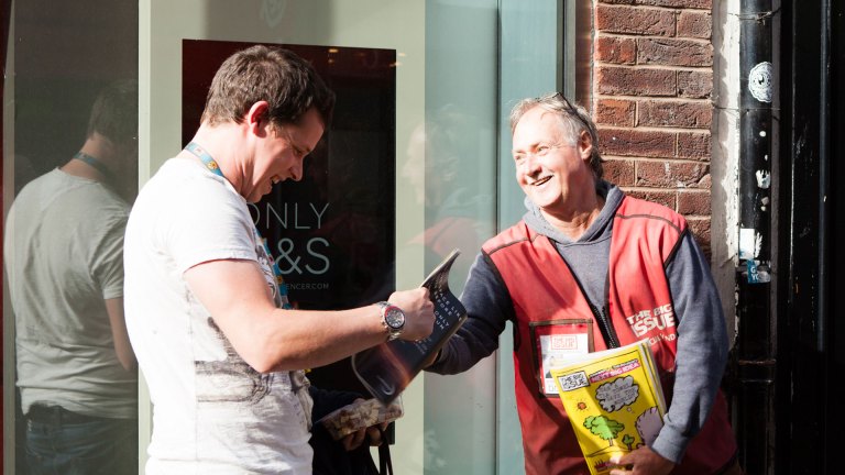 Big Issue vendor Tony Flynn