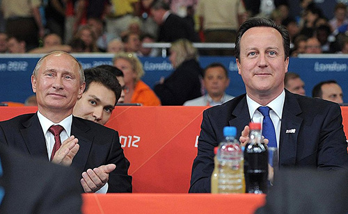 David Cameron and Vladimir Putin at London 2012