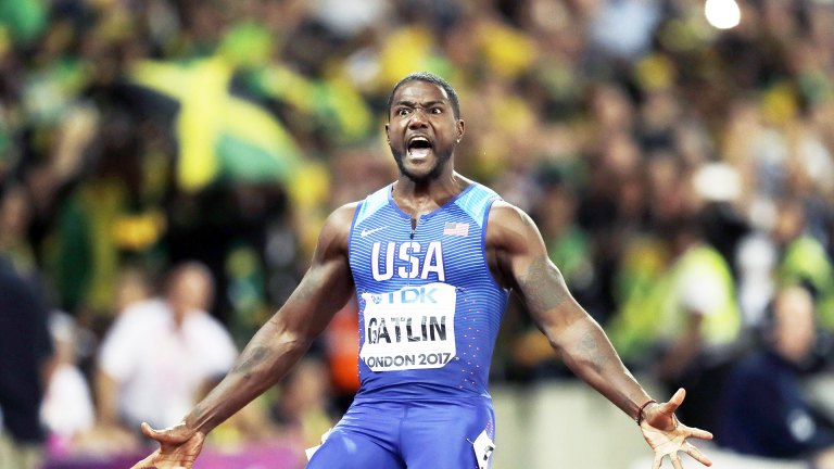 Justin Gatlin wins gold at the 100m at London 2017