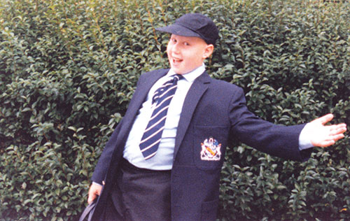 Matt Lucas in his school uniform