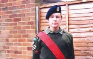 Tim Peake as an army cadet