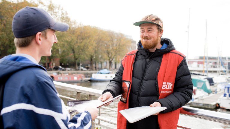 Big Issue vendor Michael Hall