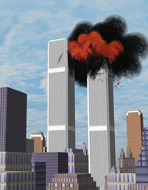 Virtual reality World Trade Center towers attacked