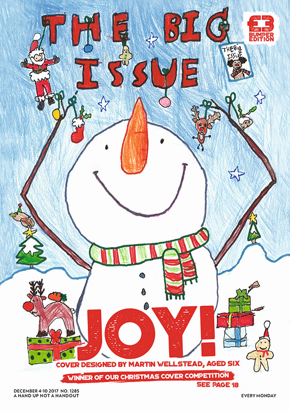 Joy! The Big Issue cover designed by competition winner Martin Wellstead