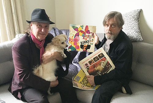 Dave Davies and Mark Hamill and Millie the dog