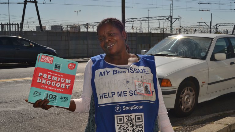 Big Issue South Africa vendor Nancy Mngqelana