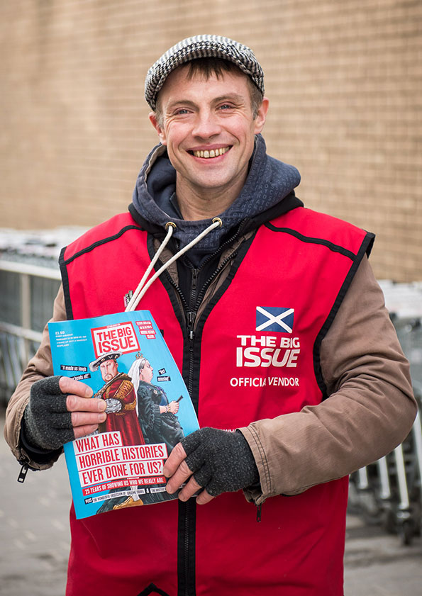 Big Issue vendor Brian Wilson