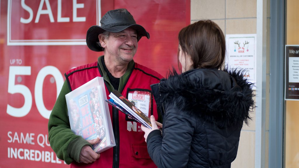 Big Issue vendor Graham Churchill