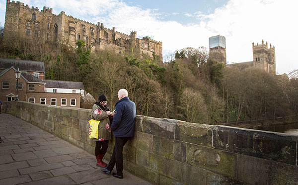 Terry Deary and Vicky Carroll in Durham