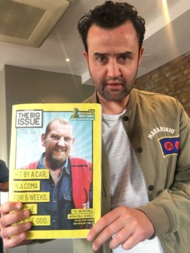 Daniel Mays with The Big Issue