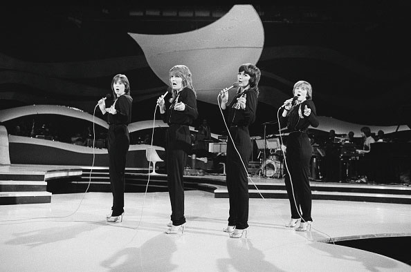 Coleen Nolan performing with her sisters in The Nolans aged 16 in 1981