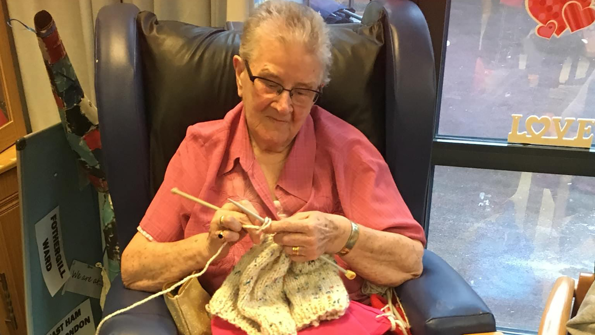 Emma knitting