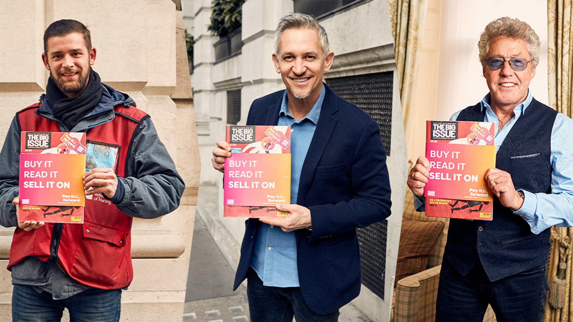 Gary Lineker and Roger Daltrey launch Pay It Forward scheme