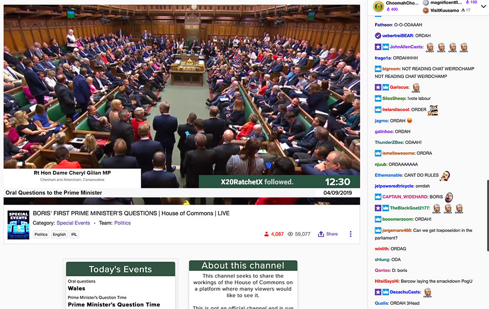 Twitch parliament