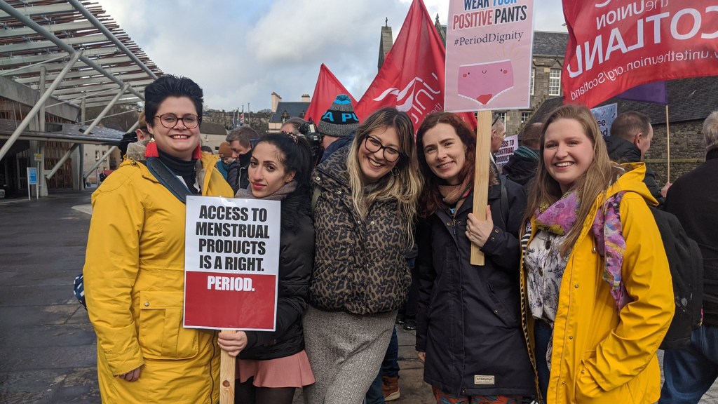 period poverty Edinburgh rally