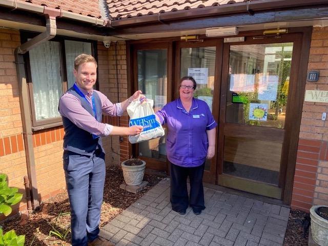 Cavalry Healthcare CEO Rory McDonnell delivers hand sanitiser to a care home in the North West