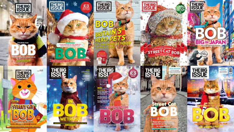 Street Cat Bob on the cover of The Big Issue