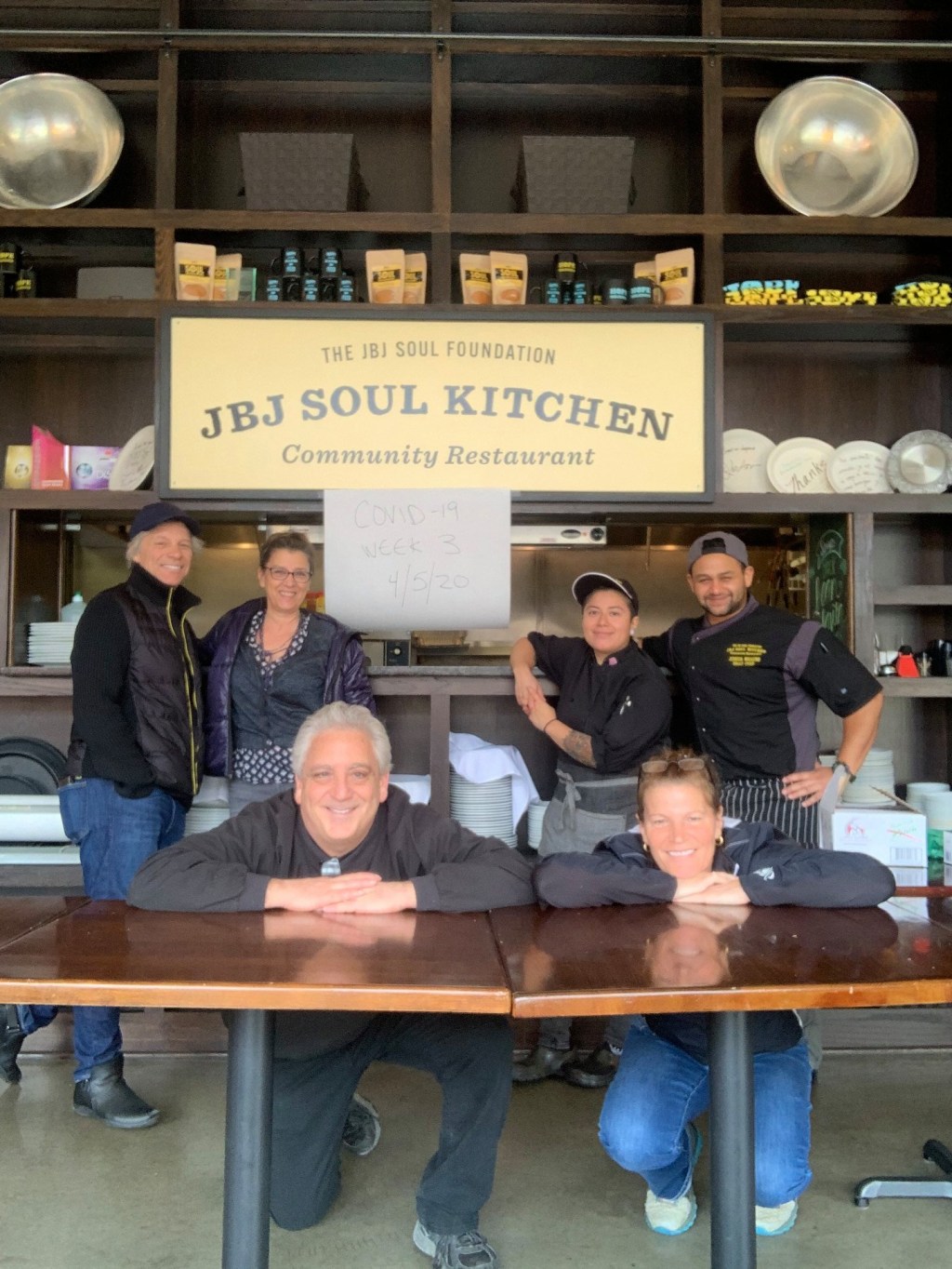Jon Bon Jovi and the team at the JBJ Soul Kitchen