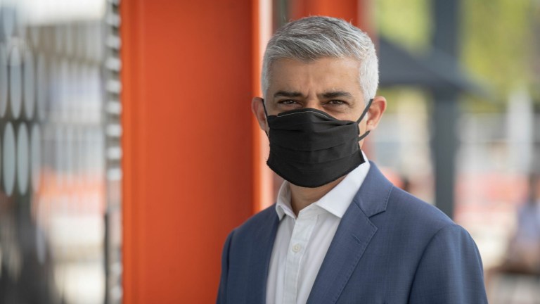 Sadiq Khan in a face mask