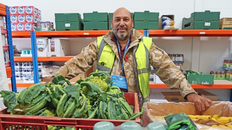 Cocoa fowler collecting food for his Food for Nought charity