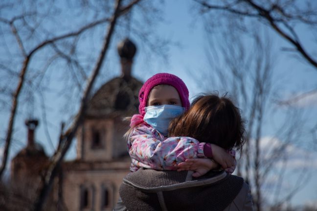 Baby and mother during the coronavirus pandemic