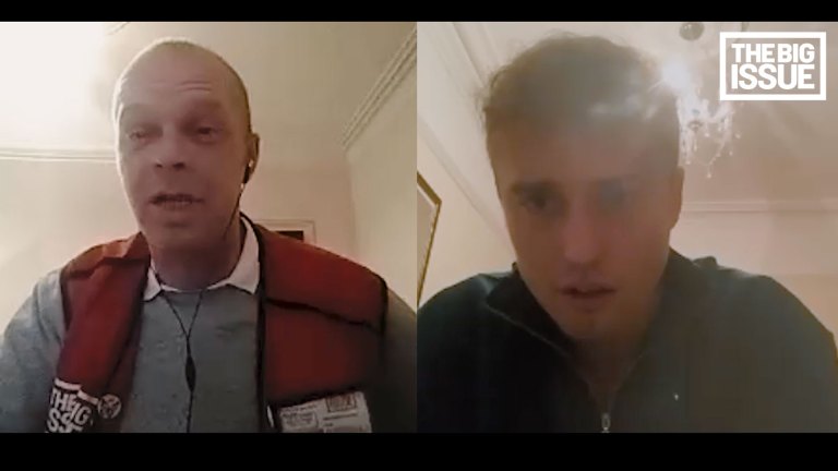 Sam Fender and Big Issue vendor Earl John Charlton