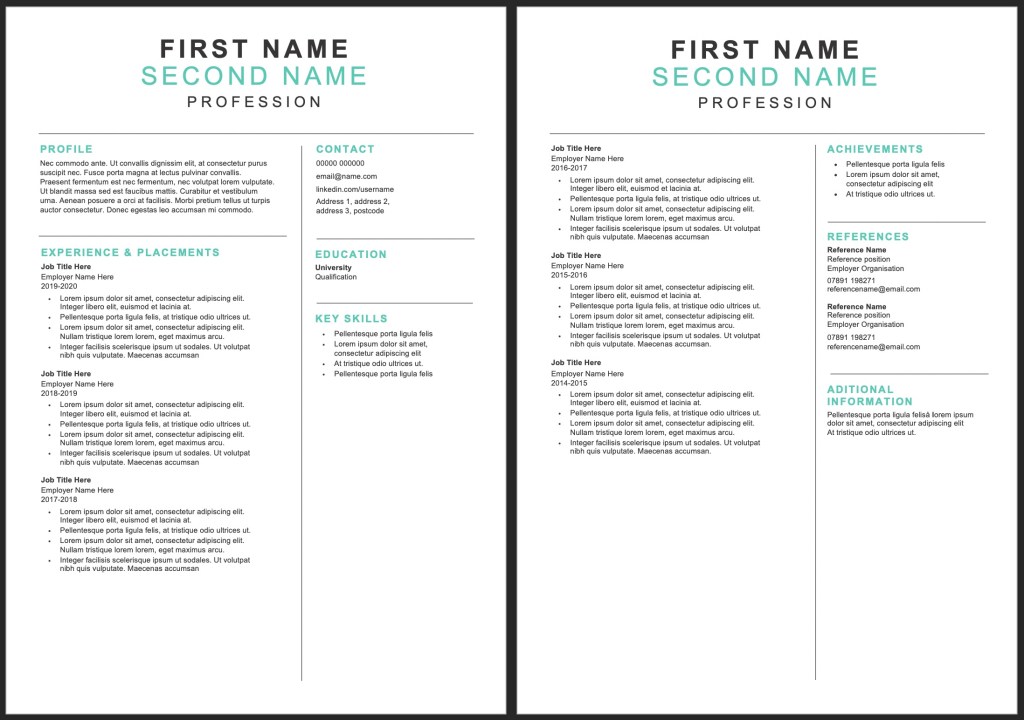 graduate CV template