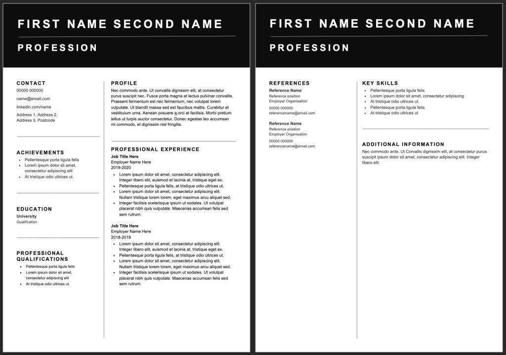 manager cv template