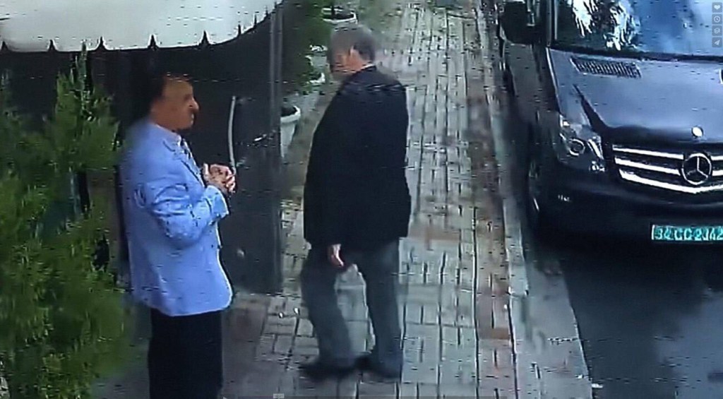 Jamal Khashoggi entering the Saudi consulate in Istanbul