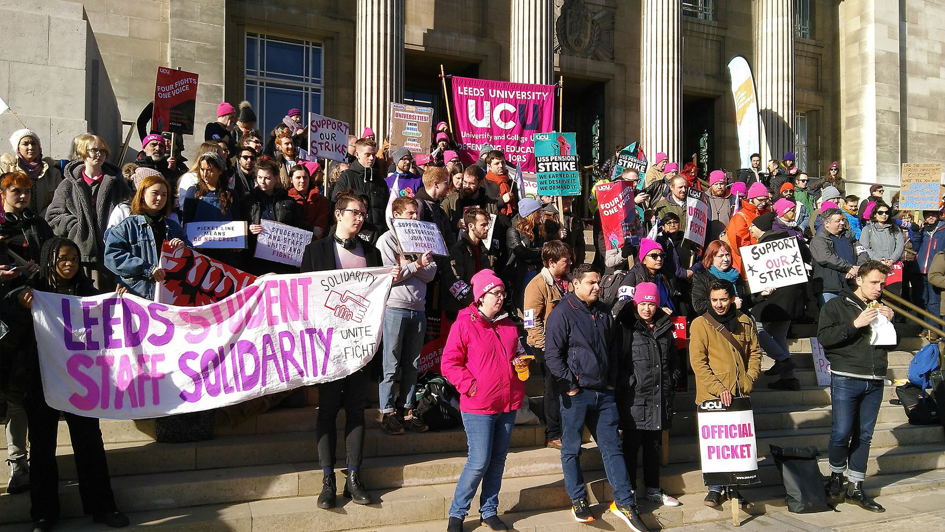 Leeds University students protesting