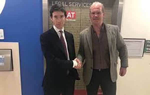 rwin James with former Tory prisons minister Rory Stewart