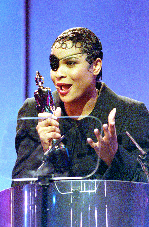 1994: A bit drunk, but having a blast at the Brits as Gabrielle picks up the award for Best British Breakthrough Artist. Photo by Dave Hogan