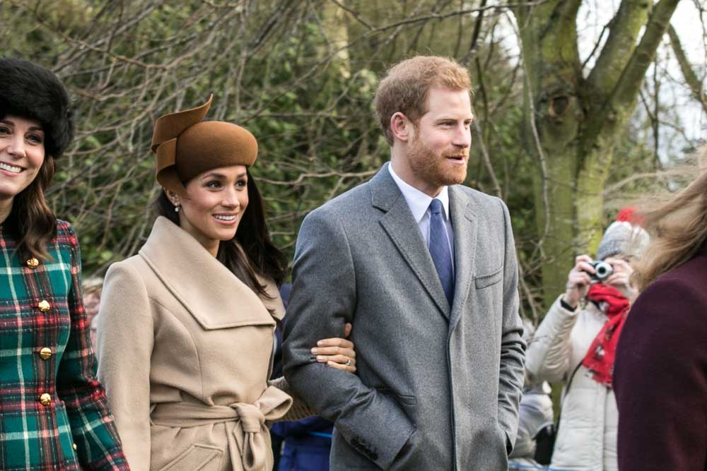 Prince Harry and Meghan Markle with other members of the Royal family in 2017