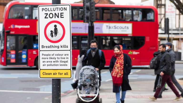 The air pollution signs have been placed across the capital.