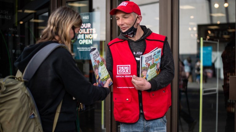 Big Issue vendor Damian Davies