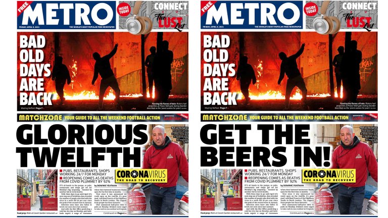 Metro newspaper covered after insensitive headline on Northern Ireland