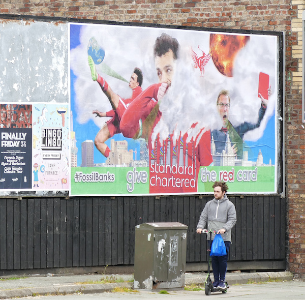 A poster featuring Liverpool manager Jurgen Klopp and player Mo Salah, designed by artist Fart Attack.