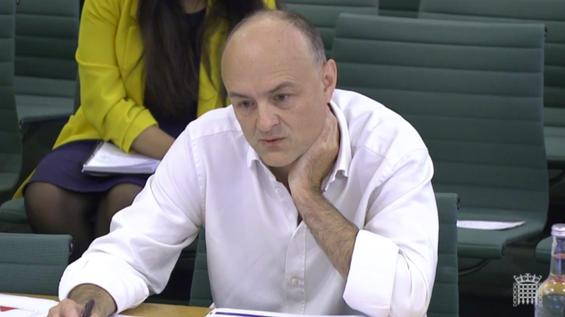 Former special adviser Dominic Cummings giving evidence to MPS