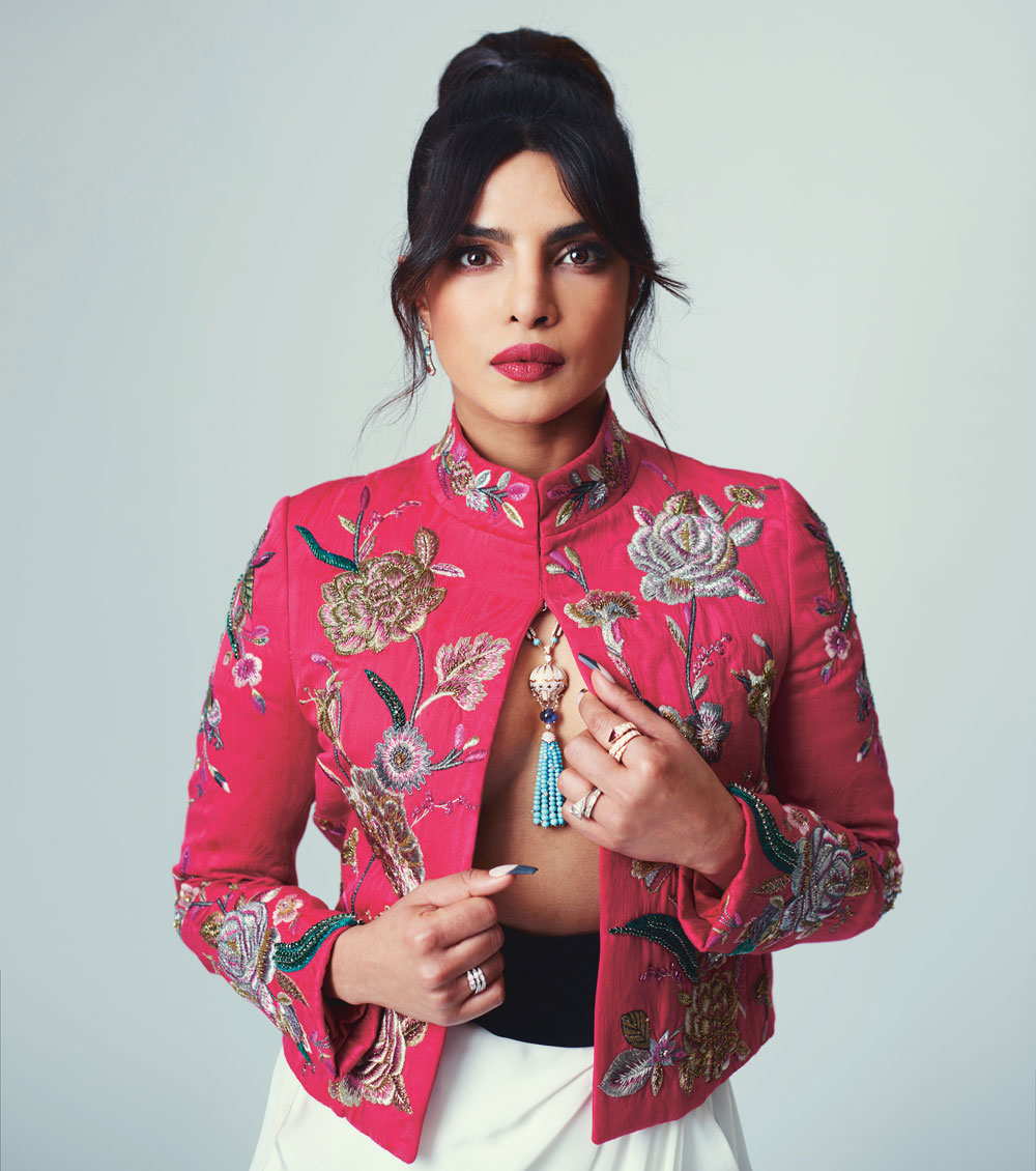 Actress Priyanka Chopra Jonas pictured in an outfit by Spanish designer Pertegaz. Credit: Camera Press