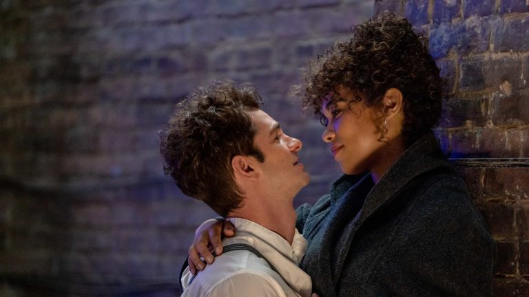 Andrew Garfield and Alexandra Shipp in tick, tick...BOOM! Credit: Macall Polay/Netflix